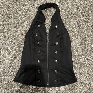 Girls black top with buttons